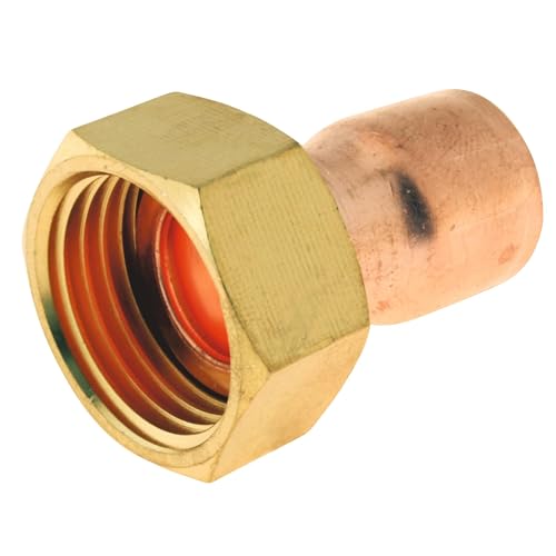 SOMATHERM FOR YOU, Raccord cuivre droit à souder Ø14 avec écrou tournant 15/21 - Sachet de 2 pièces - Idéal pour plomberie, réseaux d'eau sanitaire et...
