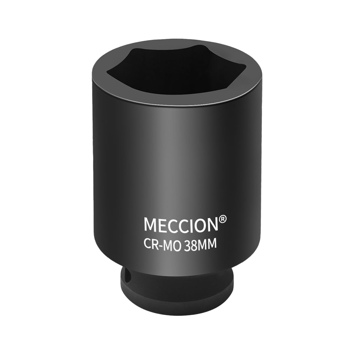 Meccion 1/2 Inch Drive Impact Socket 38mm Heavy Duty Cr-Mo 6 Point Deep Socket, 78mm Length