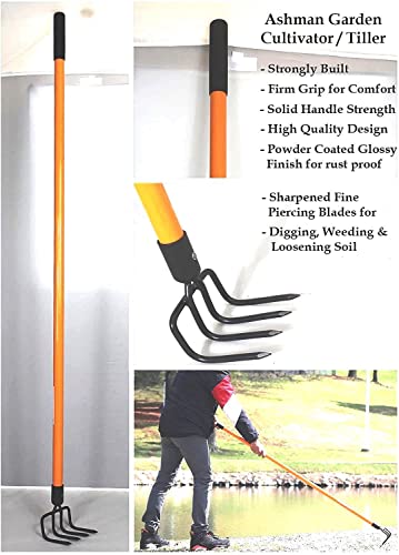 Ashman Garden Cultivator (6 Pack)– Sturdy Hand Tiller/Cultivator – Heavy Duty Blade for Digging, Loosening Soil and Weeding – Rubber Grip Handle for a Strong Hold – Rust Resistant.