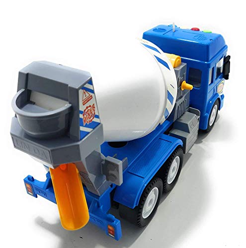 Image of Friction Powered Cement Mixer Truck Toy 3+ Years Old Kids Boys Girls Building Construction Truck Toys with Movable Mixer Drum Light Music Pull Back Vehicles (Multicolor)