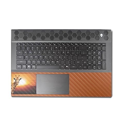 Image of MightySkins Carbon Fiber Skin Compatible With Alienware M18 R1 (2023) Full Wrap Kit - Sunset Giraffe | Protective Durable Textured Carbon Fiber Finish | Easy To Apply & Change Styles | Made in the USA