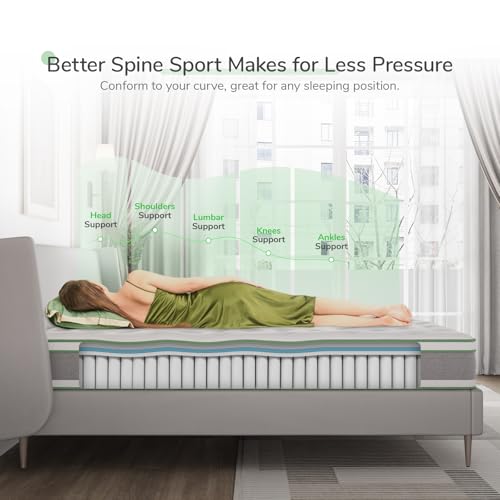 Image of Novilla King Size Mattress, 12 Inch Gel Memory Foam & Pocket Coil Hybrid|Motion Isolation for Refreshing Sleep, Medium Firm Feel with CertiPUR-US Foam for Pressure Relief, Mattress in a Box