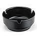 Tablecraft Black Plastic 3-1/4"x 1-1/4" Round Ashtray