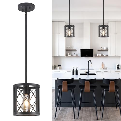 KLJCJF Farmhouse Pendant Light for Kitchen Island - Industrial Metal
