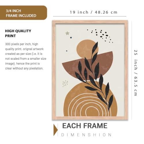 Image of kotart Wood Painting For Wall Decoration - Modern Art Wall Decor Framed Painting For Living Room Bedroom-Framed Wall Posters /Paintings With Frame Set of 3 (Art 1, 19x25 inch)