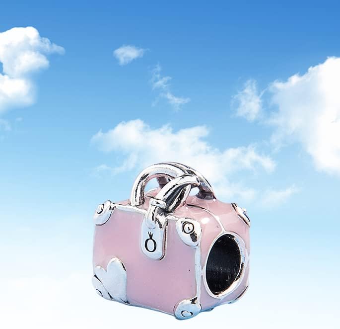 Miniatura 2 de Abalorio de viaje de plata de ley 925 calado para pulseras y collares, joyería regalos para mujeres