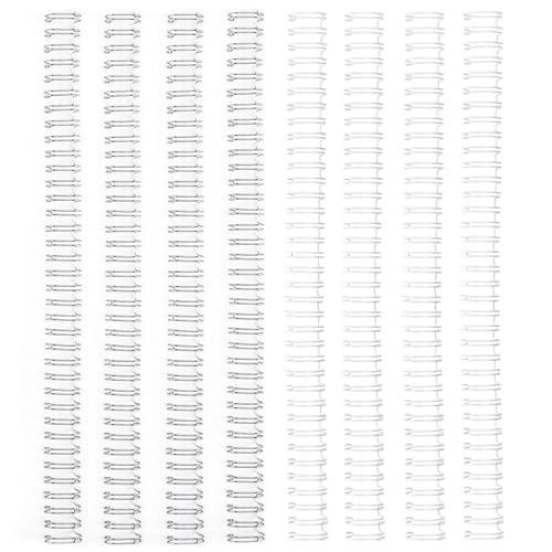 Vaessen Creative Espirales para Encuadernación Metálicas 3:1 Blanco & Plateado - 8 Uds de 13 mm para la Encuadernadora Bind Easy - Gusanillos para Cuadernos, Agendas, Diarios y Álbumes ⭐