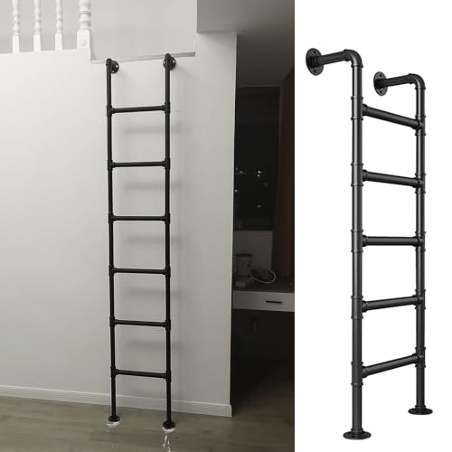 Scala di emergenza resistente per cantina, finestra, pozzo, sottotetto, tubo di ferro da parete, scala per soffitte camper, tetti – 155 cm per uso interno/esterno