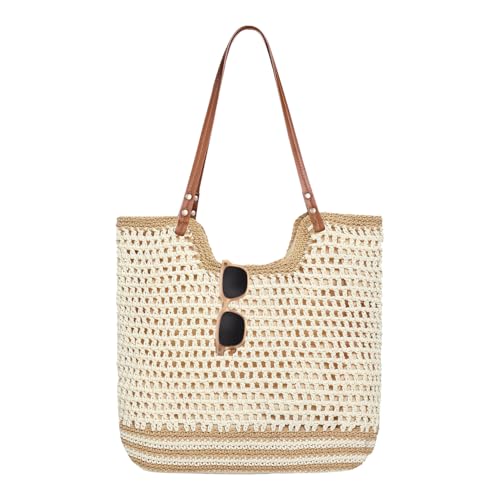 Image of Crochet Beach Bag Summer Woven Tote Bag Crochet Purse for Women handbags Boho Shoulder Bags for Travel Vacation
