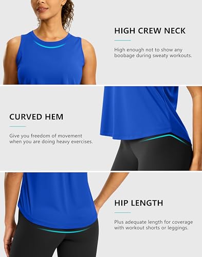 G Gradual Workout Tank Top for Women Sleeveless Athletic Yoga Tops(Blue,M) - image 7