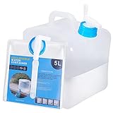 YOTINO Faltbarer Wasserbehälter mit Zapfhahn 5L BPA-frei LDPE Wasser kanister für Outdoor BBQ Camping Picknick Klettern Wandern Tasche Faltkanister
