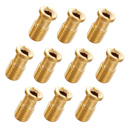 The Door Bull - 10 Pack Pool Cover Brass Anchor Head Screw Bolt for Pool Cover Anchors for Concrete, Pavers and Wood Deck