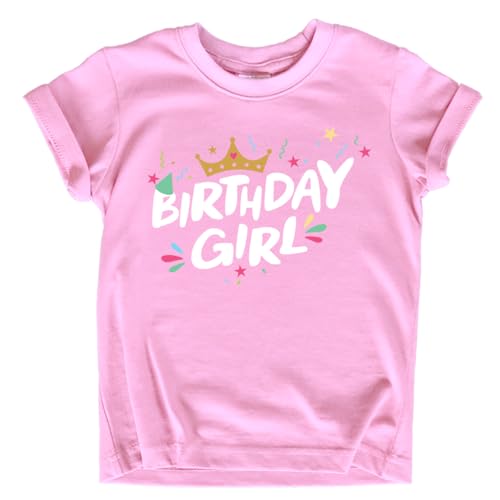 Image of Birthday Girl Shirt Crown 1st First 2nd Two 3rd 4th 5th Toddler Birthday Outfit