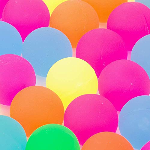 PROLOSO 50 Pcs Bouncy Balls Glow in The Dark Bouncing Rubber Ball Pet Toys Bright Neon Colors 1.25" - Thumbnail 3