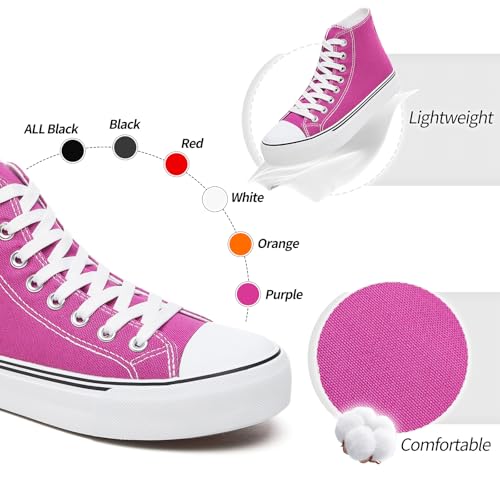 Image of yageyan Womens High Top Canvas Sneakers Lace up Fashion Shoes for Women Casual Classic