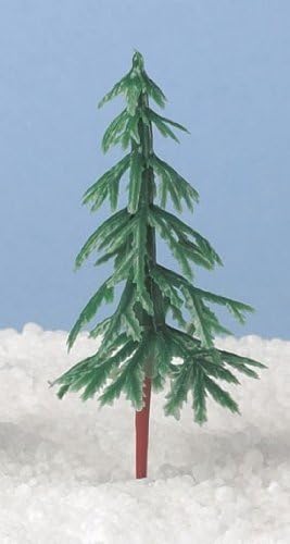 6 x Plastic Christmas Tree Cake Decorations 75mm - As Used by Nigella!