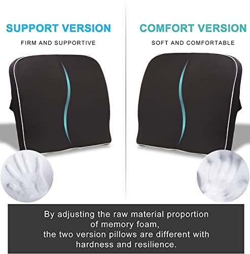 Image of ZAXTY Back Rest Lumbar Support for Chair Back Pillow for Car Best Use for Office Home Travel Cars Seat Provides Low Back Support Improves Posture Provides Comfort |Black|Universal