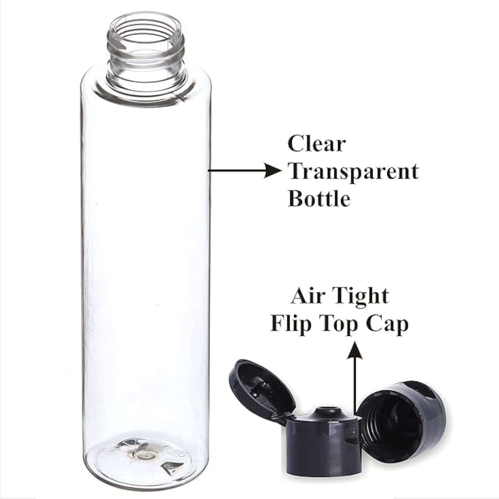 Travel Flip Cap Bottle Set of 6, 100ml