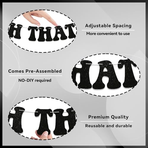 Image of Bach That Ass Up Banner, Pre-Strung, Bachelorette Party Decorations, Boujee Bachelorette Decorations Black Glitter
