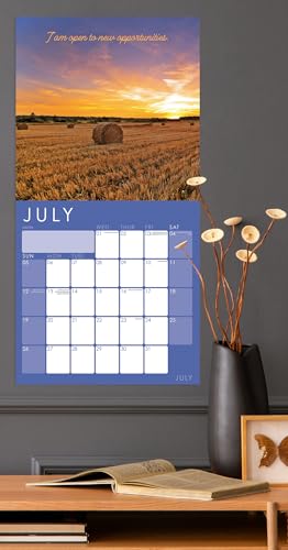 2026 Affirmations/Gratitude 12" x 12" Square Hanging Wall Calendar with Stunning Nature Scenery - No Plastic, Environmentally Friendly. Daily, Weekly, Monthly 12 Month Planner