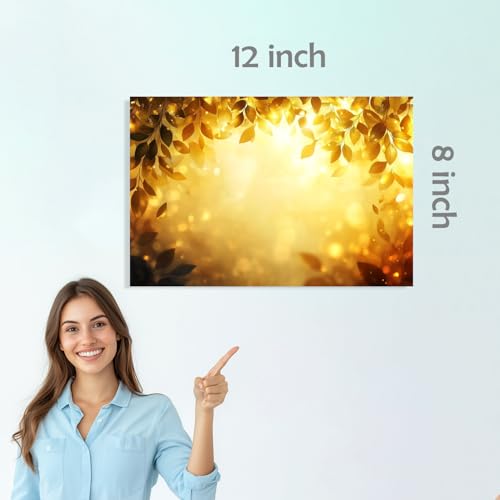 Image of SiddArtify Golden Floral Wall Art Prints Set - Botanical Poster Decor for Living Room Bedroom Office - 8x12 Sticker Pack of 6