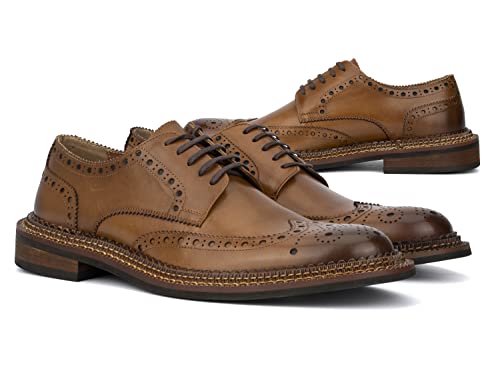Vintage Foundry Co. Men's Ivan Derby Shoes, Lace Up, Flat Sole, Round Toe, Rubber Outsole; Size 9.5 Tan #TOP1