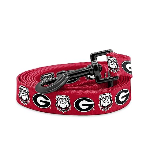 Image of Georgia Bulldogs Custom Handmade Adjustable Nylon Collars and Leashes (6 Ft Leash)