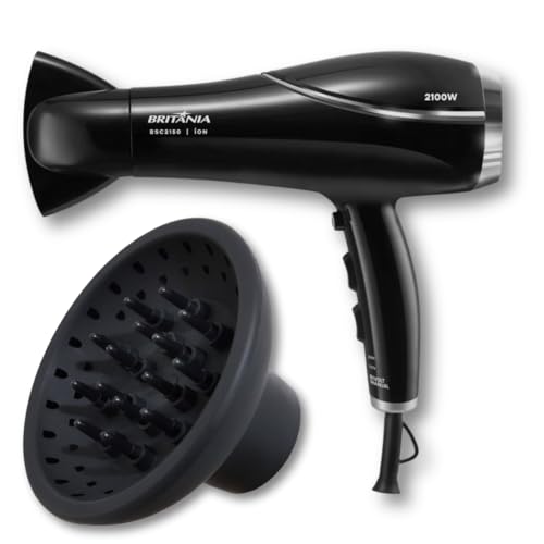 Secador de Cabelo Britânia 2100W Íons Bivolt BSC2150 com Difusor de Cachos