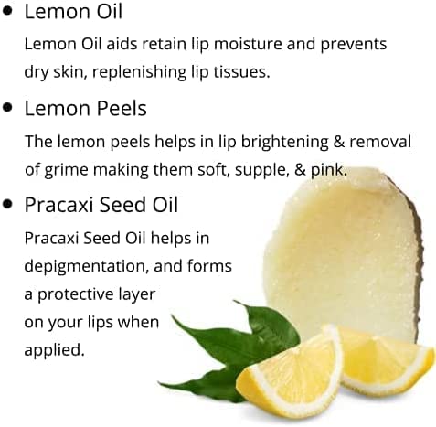 Sjh Alanna Lemon Lip Scrub, Dark Pigmented Lips, Dry & Chapped Lip Care, Tanned & Darkened Lips, Softens & Exfoliates Supple Lips, 8G #TOP2