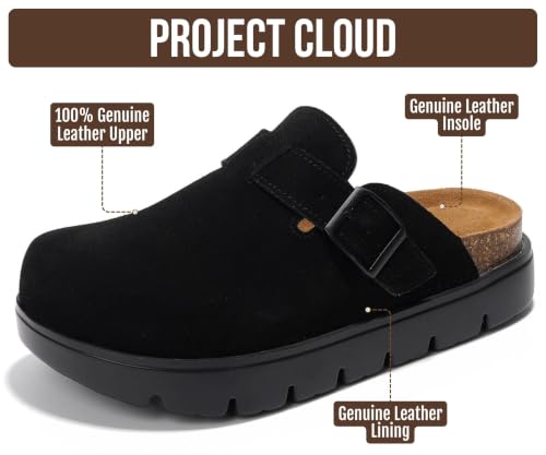 Image of 100% Genuine Leather Platform Clogs for Women - Fall Shoes for Women 2026