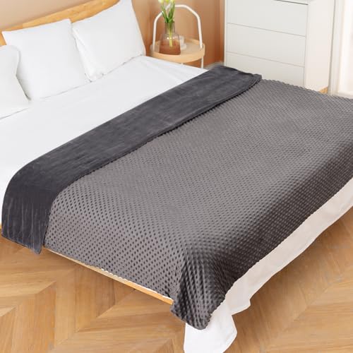 Image of yescool Weighted Blanket with Cover (7 lbs, 41 inch x 60 inch, Charcoal Gray) Heavy Blanket for Sleeping Perfect for 60-90 lbs, Breathable Blanket with Premium Glass Bead, Machine Washable