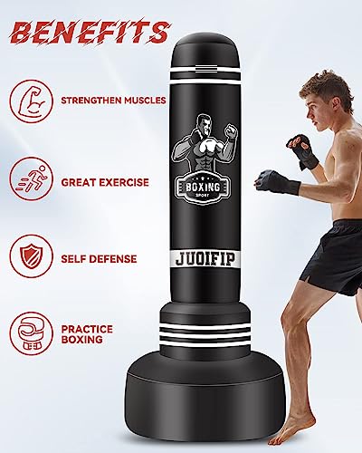 NZQXJXZ Freestanding Punching Bag with Stand 175cm – Thickened PVC Inflatable Boxing Bag for Adults & Kids, Leak-Proof Design for Indoor & Outdoor MMA, Kickboxing, Muay Thai & Stress Relief Training - Image 5