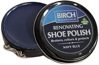 Charles Birch Premium Renovating Shoe Polish 50ml, High Pigment, Cleans Protects Shines inc Carnauba Wax, Lever Open Tin (Navy Blue)