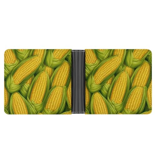 Corn Food Funny Billfold Wallet Credit Card Holder Slim Passcase Pouch Purse for Men Women