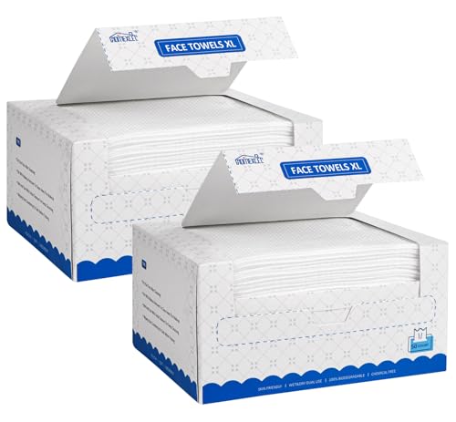 Image of HOMEXCEL Face Towels, XL Disposable Face Towelette Ultra Soft & Absorbent