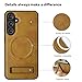 Lunivop for Samsung Galaxy s25 Case Leather [Compatible with Magsafe Wireless Charging] Magnetic Cover Stand Funda para S 25 6.16 '' 5G 2025 Rugged Best Phone Cases Brown