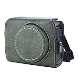 rieibi zv1 - custodia vintage in pelle pu per fotocamera sony zv1 zv-1 dslr - custodia protettiva con cinturino, verde, beauty case