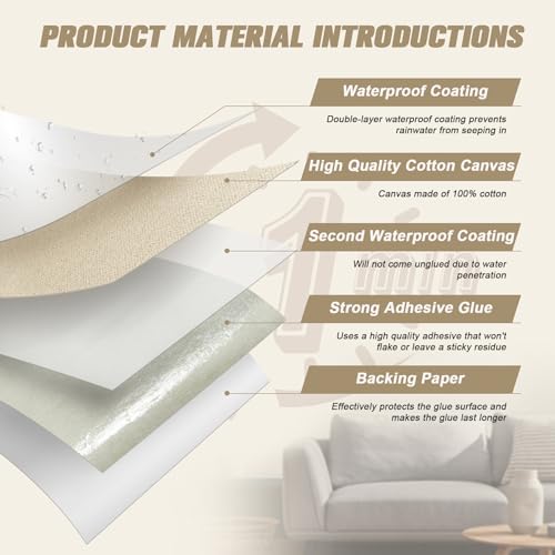 OAZ Flicken Selbstklebend Stoff, 10 x 200 cm Leinwand Selbstklebender Stoff, Grau, Wasserdichtes Leinwand Flicken Selbstklebend für Sofa Zelt Möbel Autositz Liege