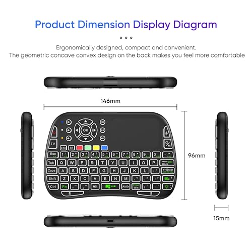 Image of COOLCOLD Mini Wireless Keyboard with Touchpad & Voice | BT+2.4G RF /IR Backlit Keyboard and Touch Portable Remote Control for Smart TV, Fire TV Stick, PC, Laptop, Windows, Mac, Tablet & Smartphone