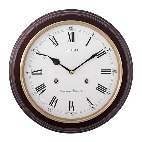 Seiko QXH202B - Reloj de pared (con melodía de la torre de Westminster e interruptor, 31,4 x 31,4 x 6,1cm)