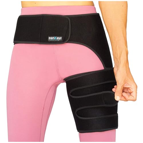 copper compression hip brace sciatica - groin wrap for pain relief thigh compression sleeve - support for hip flexor arthritis for pulled muscles-sciatica nerve brace injury for men and women left