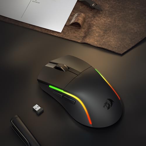 Image of Redragon M816-STD Wireless Gaming Mouse, 24K DPI 1K Hz Tri-Mode 61G Ultra-Light Mouse Gaming, RGB, 6 Full Programmable Buttons Mice, Software Support, 200Hrs Long Battery Life for PC, Mac