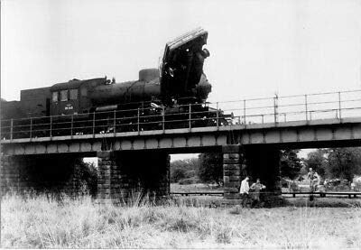 Octopussy Original 9.5x6.5 Photograph Mercedes Crashes into Train on Bridge