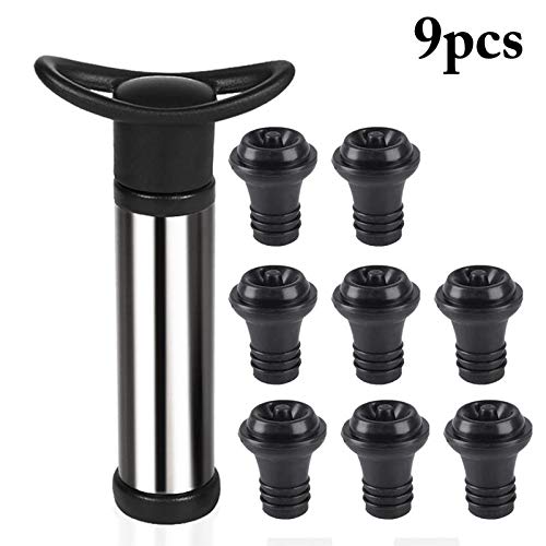 Bomba de vacío de ahorro de vinos y tapones de vacío de acero inoxidable (9PCS) 3