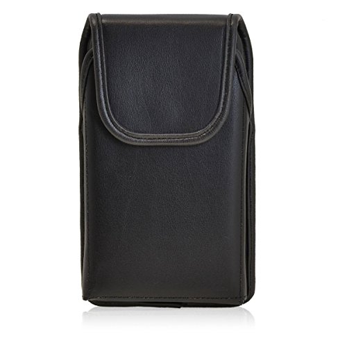 Turtleback Vertical Genuine Leather Holster Pouch Extended - Fits Htc One M8 With Otterbox - Metal Belt Clip - Magnetic Flap Closure - Made In Usa #TOP1