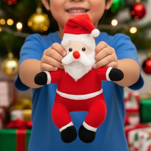Image of Tickles Christmas Special Santa Claus Soft Stuffed Plush Toy for Kids Boys & Girls (Size: 18 cm, Color: Red & White)