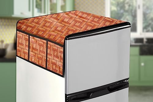 Image of Stylista Refridgerator top Cover Suitable for Samsung RR20C1723S8 /HL, 183 Liter Fridge, Dimension (WXD) 65x111 CM, Seamless Pattern Brick