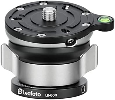 Leofoto LB-60N 60mm Leveling Base for Tripod w Butterfly Lock Collar 33lb Max Load +/-15° Tilt