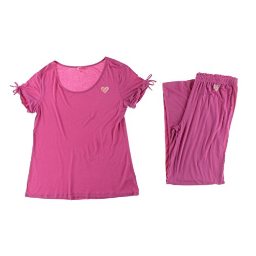 Betsey Johnson Women's Short Sleeve Rayon Knit Pajama Set