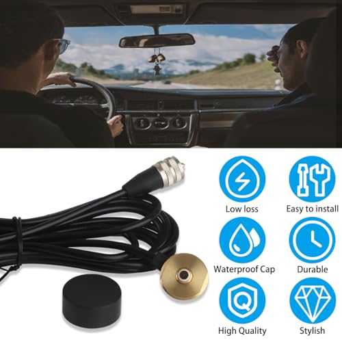 NMO Antenna Mount 3/8" with RG58 Coax Cable 13FT (4m) PL259 Male Connector,Dust Cap for NMO VHF UHF HF CB Radio Antenna